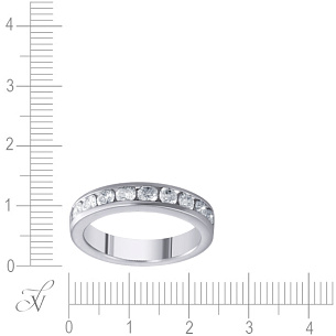 Кольцо обручальное из белого золота с бриллиантом