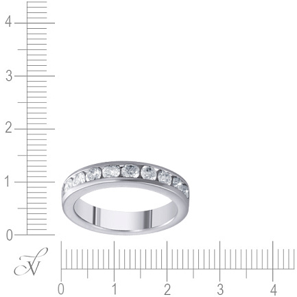 Кольцо обручальное из белого золота с бриллиантами