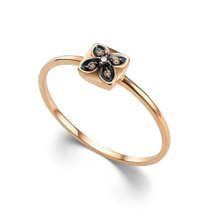 Кольцо из красного золота с бриллиантами