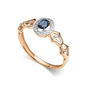 Кольцо из красного золота с бриллиантом