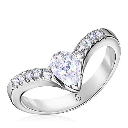 Кольцо из белого золота с бриллиантами