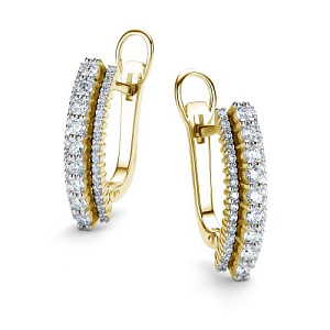 Серьги из желтого золота с бриллиантами