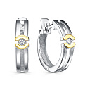 Серьги с английским замком из серебра с бриллиантами