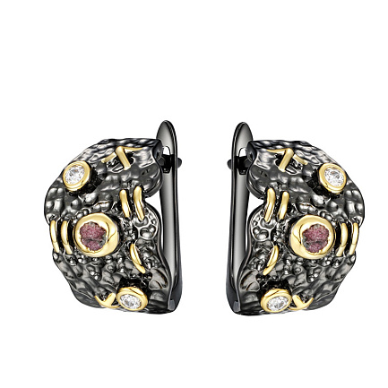 Серьги из серебра с фианитами