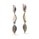 Серьги с английским замком из красного золота с бриллиантами