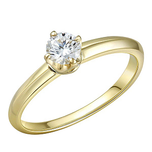 Кольцо из желтого золота с бриллиантом