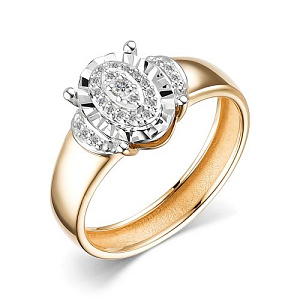 Кольцо из красного золота с бриллиантами