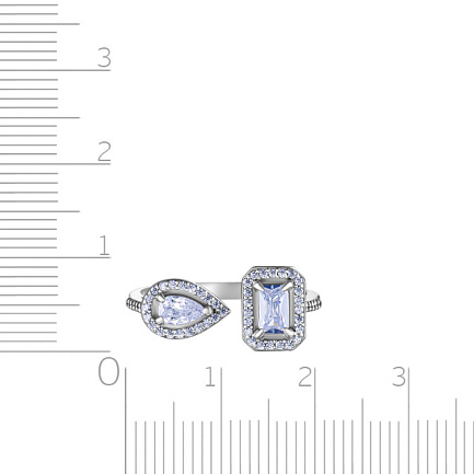 Кольцо из серебра с фианитом