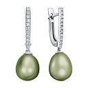 Серьги с английским замком из белого золота с бриллиантами