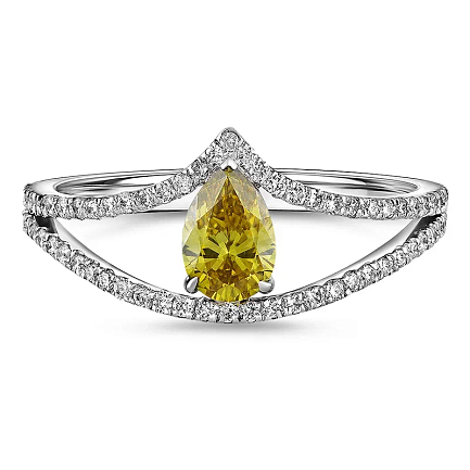 Кольцо из белого золота с бриллиантами