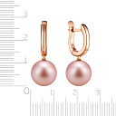 Серьги с английским замком из красного золота с жемчугом