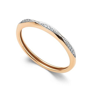 Кольцо из красного золота с бриллиантом