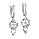 Серьги с английским замком из серебра с фианитами