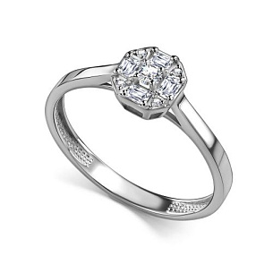 Кольцо из белого золота с бриллиантом