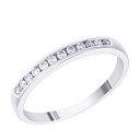 Кольцо обручальное из белого золота с бриллиантами