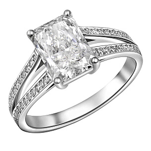 Кольцо из белого золота с бриллиантом