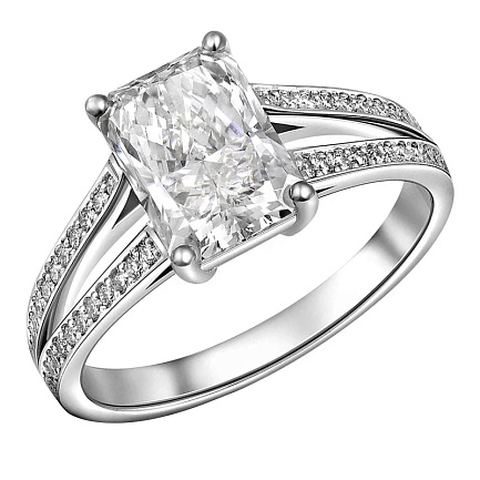 Кольцо из белого золота с бриллиантами