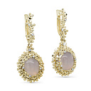 Серьги с английским замком из желтого золота с бриллиантами