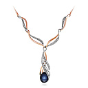 Колье из красного золота с бриллиантами, сапфиром