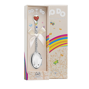 Ложка детская серебряная сердце