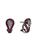 Серьги из золота с бриллиантами, рубинами