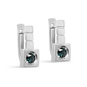 Серьги с английским замком из белого золота с сапфирами