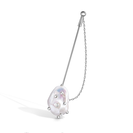 Брошь из серебра с жемчугом