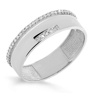 Кольцо из белого золота с бриллиантами