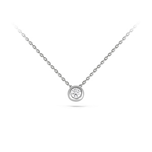 Колье из белого золота с бриллиантом