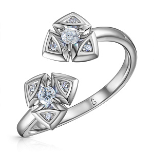 Кольцо из белого золота с бриллиантами