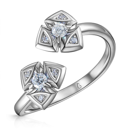 Кольцо из белого золота с бриллиантами