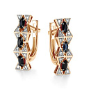 Серьги с английским замком из красного золота с бриллиантами