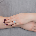 Кольцо из серебра с фианитом, эмалью