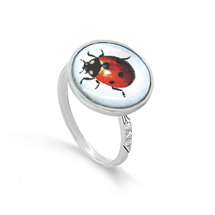 Кольцо из серебра с фианитом