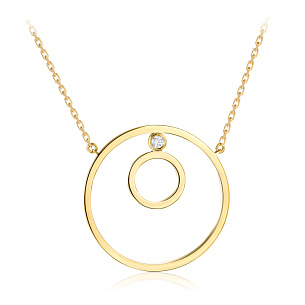 Колье из желтого золота с бриллиантом