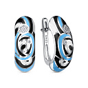 Серьги с английским замком из серебра с фианитами