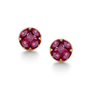 Серьги с английским замком из красного золота с рубином