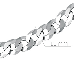 Цепь автомат из серебра, плетение панцирное