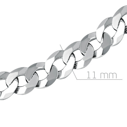 Цепь автомат из серебра, плетение панцирное