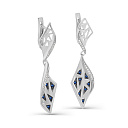 Серьги с английским замком из белого золота с бриллиантами