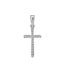 Крест из белого золота с бриллиантами
