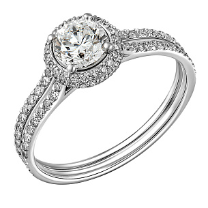 Кольцо из белого золота с бриллиантом