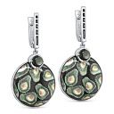 Серьги с английским замком из серебра с перламутром