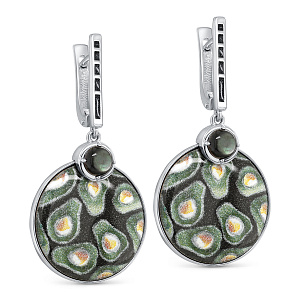 Серьги с английским замком из серебра с перламутром