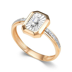 Кольцо из красного золота с бриллиантами