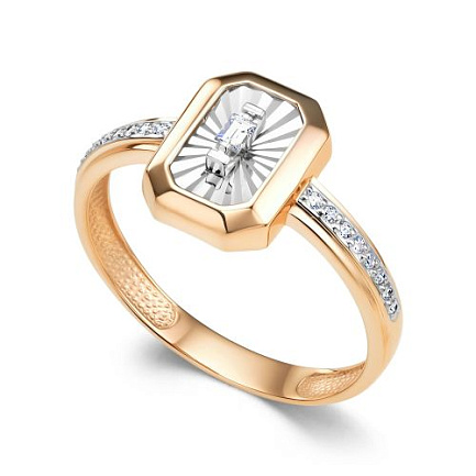 Кольцо из красного золота с бриллиантами