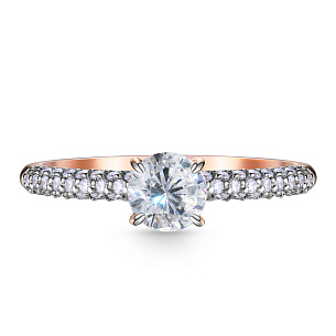 Кольцо из красного золота с фианитом