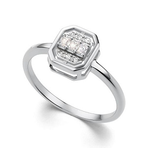 Кольцо из белого золота с бриллиантами