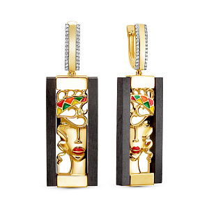 Серьги с английским замком из серебра с фианитами