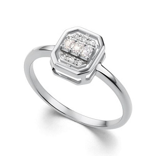 Кольцо из белого золота с бриллиантом